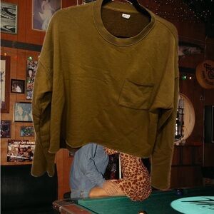 Yellow/Brown Cropped Sweater